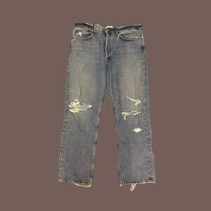 Agolde 90s Mid-Rise Distressed Organic Denim Jeans Size 32